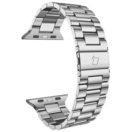 Pasek ze stali nierdzewnej Bizon Strap Watch Aura do Apple Watch 38/40/41/42 mm, srebrny