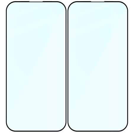 Szkło hartowane Bizon Glass Edge Duo do iPhone 15 Pro, czarna ramka, 2 sztuki