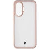 Etui Bizon Case Angelo do Xiaomi POCO F7, półprzezroczyste z różową ramką
