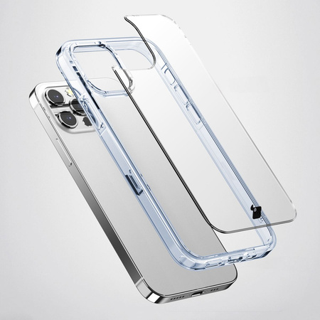 Etui Bizon Case Halo do iPhone 15 Pro, przezroczysto-niebieskie