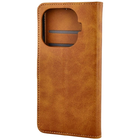 Etui z klapką Bizon Case Pocket do Xiaomi 15T Pro, brązowe