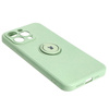 Etui Bizon Case Silicone Ring Sq do Apple iPhone 15 Pro Max, jasnozielone