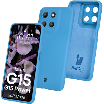 Silikonowe etui Bizon Soft Case do Motorola Moto G15 / G15 Power, niebieskie