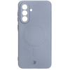 Silikonowe etui z pierścieniem magnetycznym Bizon Case Silicone Magnetic Sq do Galaxy A36 5G, szare
