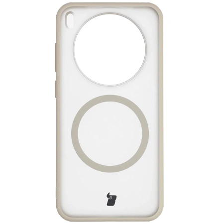 Etui z pierścieniem magnetycznym Bizon Case MatteO do Vivo X300, przydymione-beżowe