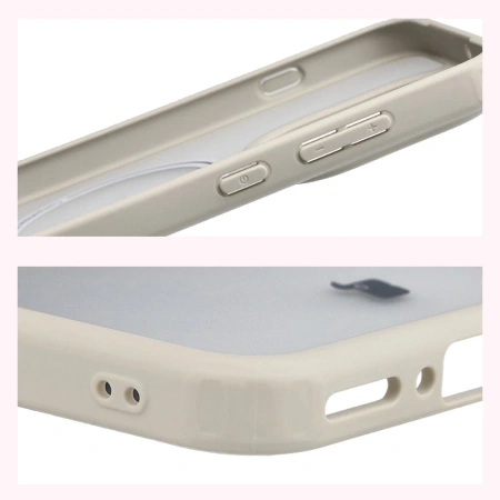 Etui z pierścieniem magnetycznym Bizon Case MatteO do Oppo Find X9, przydymione-beżowe