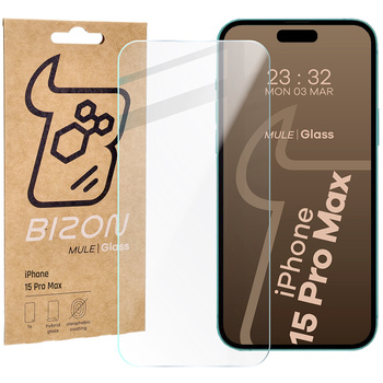 Elastyczne szkło hybrydowe Bizon Glass Mule do iPhone 15 Pro Max