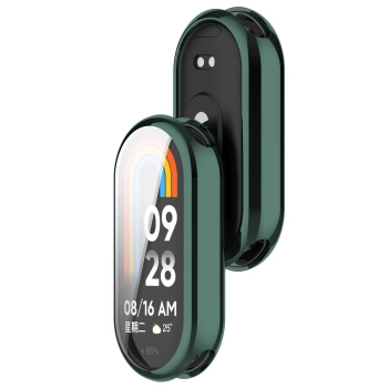 Etui z osłoną ekranu Bizon Case Watch Felipe do Xiaomi Smart Band 10, zielone