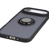 Etui z uchwytem na palec Bizon Case Hybrid Ring do iPhone Air, przydymione z czarną ramką