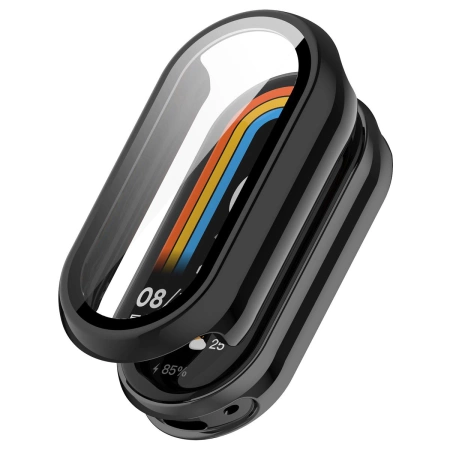 Etui ze szkłem do zegarka Bizon Case+Glass Watch do Xiaomi Smart Band 10, czarne