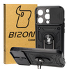 Etui Bizon Case CamShield Ring do iPhone 15 Pro, czarne
