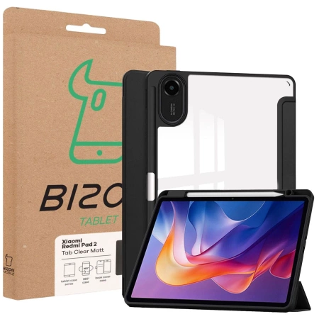 Etui z klapką Bizon Case Tab Clear Matt do Xiaomi Redmi Pad 2, czarne
