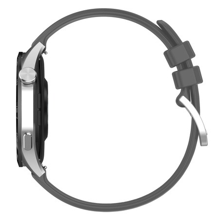 Pasek silikonowy do smartwatcha, Bizon Strap Watch Silicone Pro T, QuickRelease 18 mm, szary