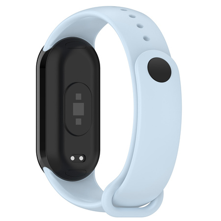 Silikonowy pasek Bizon Strap Watch Dots do Xiaomi Smart Band 10 / 9 / 9 NFC / 8, jasnoniebieski