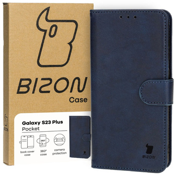 Etui z klapką Bizon Case Pocket do Galaxy S23 Plus, granatowe