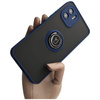 Etui z uchwytem na palec Bizon Case Hybrid Ring do Xiaomi Redmi A1, przydymione z granatową ramką