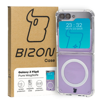 Etui Bizon Case Pure Magnetic do Samsung Galaxy Z Flip5, przezroczyste