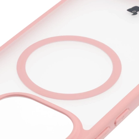 Etui z pierścieniem magnetycznym Bizon Case MatteO do Xiaomi 15T Pro, przydymione-jasnoróżowe