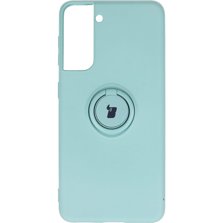 Etui Bizon Case Silicone Ring do Galaxy S21, turkusowe