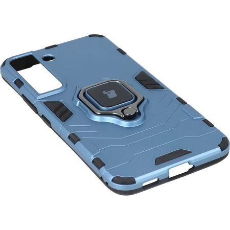 Etui Bizon Case Armor Ring do Galaxy S22, niebieskie