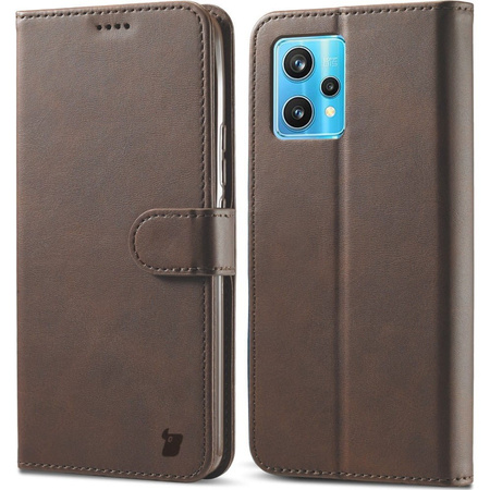 Etui Bizon Case Wallet do Realme 9 Pro, ciemnobrązowe