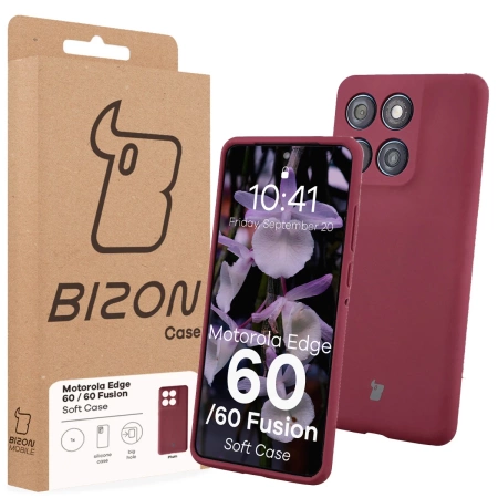 Silikonowe etui Bizon Soft Case do Motorola Edge 60 Fusion / 60, ciemnofioletowe