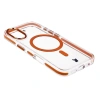 Etui z pierścieniem magnetycznym Bizon Case Marco do iPhone 17, przezroczyste z pomarańczową ramką