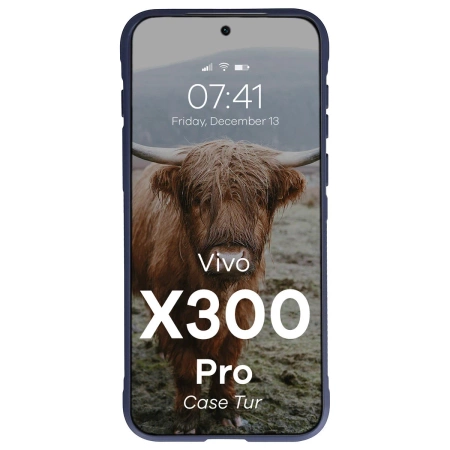 Pancerne etui Bizon Case Tur do Vivo X300 Pro, granatowe
