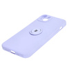 Etui Bizon Case Silicone Ring Sq do iPhone 15 Plus, jasnofioletowe