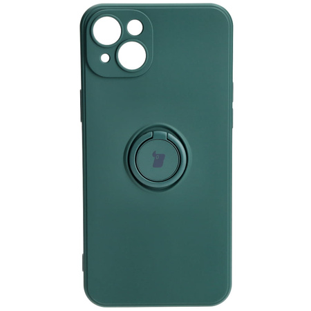 Etui Bizon Case Silicone Ring Sq do iPhone 15 Plus, ciemnozielone