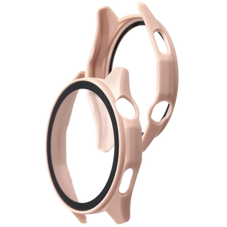 Etui ze szkłem do zegarka Bizon Case+Glass Watch do Huawei Watch GT6 46 mm, różowe
