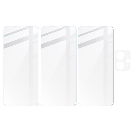 3x Szkło hartowane + szybka na aparat Bizon Glass Clear 2 Pack do Moto G13/G23 4G
