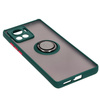 Etui z uchwytem na palec Bizon Case Hybrid Ring do Motorola Edge 30 Ultra, przydymione z ciemnozieloną ramką