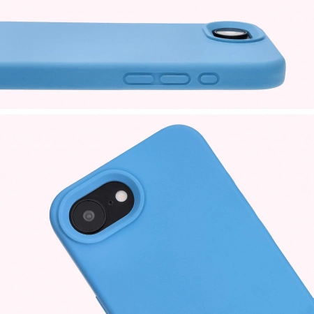 Silikonowe etui Bizon Soft Case do iPhone 16e, niebieskie