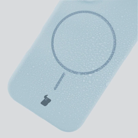 Silikonowe etui z pierścieniem magnetycznym Bizon Soft Case Magnetic do Galaxy S25 Plus, błękitne