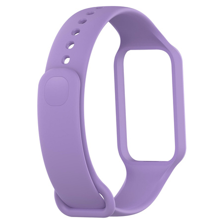 Etui z paskiem Bizon Strap + Case Watch Dots do Xiaomi Redmi Smart Band 2 / Xiaomi Mi Band 8 Active, fioletowe