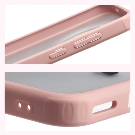 Etui Bizon Case Angelo do Vivo X300, półprzezroczyste z jasnoróżową ramką