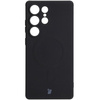 Silikonowe etui z pierścieniem magnetycznym Bizon Case Silicone Magnetic do Galaxy S25 Ultra, czarne