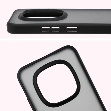 Etui Bizon Case Angelo do Xiaomi Redmi Note 15 Pro 5G, przydymione z czarną ramką