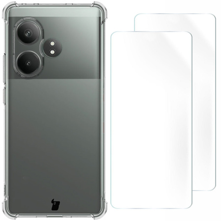 Elastyczne etui + 2x folia na ekran Bizon Case Clear Pack do Realme GT 6/GT 6T, przezroczyste