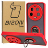 Etui z uchwytem na palec Bizon Case Hybrid Ring do Xiaomi 13 Ultra, przydymione z czerwoną ramką