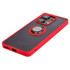 Etui z uchwytem na palec Bizon Case Hybrid Ring do Xiaomi Redmi Note 13 4G, przydymione z czerwoną ramką