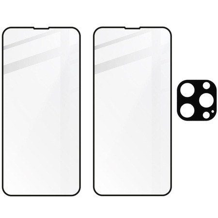 2x Szkło + szybka na aparat Bizon Edge Pack do iPhone 13 Pro Max