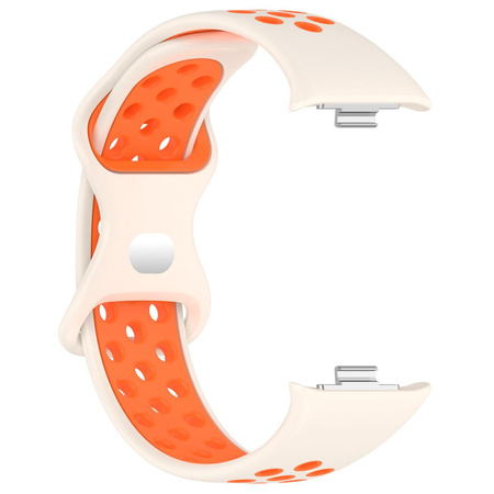 Pasek Bizon Strap Watch Octo do Xiaomi Redmi Watch 5/4 / Smart Band 9/8 Pro, beżowo-pomarańczowy