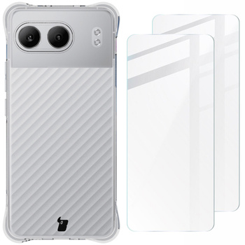 Etui + 2x szkło Bizon Case Clear Pack do OnePlus Nord 4, przezroczyste