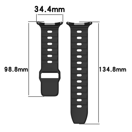 Silikonowy pasek Bizon Strap Watch Silicone G do Galaxy Watch Ultra 47 mm, czarny