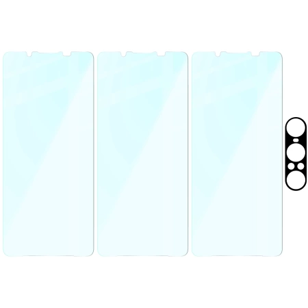 3x Szkło hartowane + szybka na aparat Bizon Glass Clear Pack do Sony Xperia 1 VII