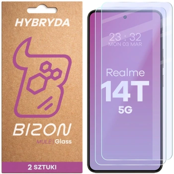 Elastyczne szkło hybrydowe Bizon Glass Mule Duo do Realme 14T 5G, 2 sztuki