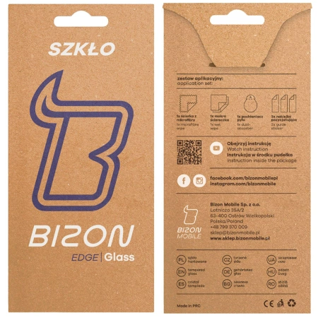 Szkło hartowane Bizon Glass Edge 2 do Google Pixel 10 / 10 Pro / 9 / 9 Pro , czarna ramka
