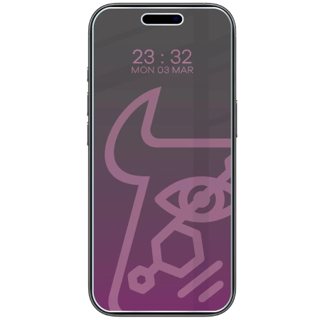 Prywatyzujące szkło hybrydowe Bizon Glass Mule Shadow do iPhone 17, matowe